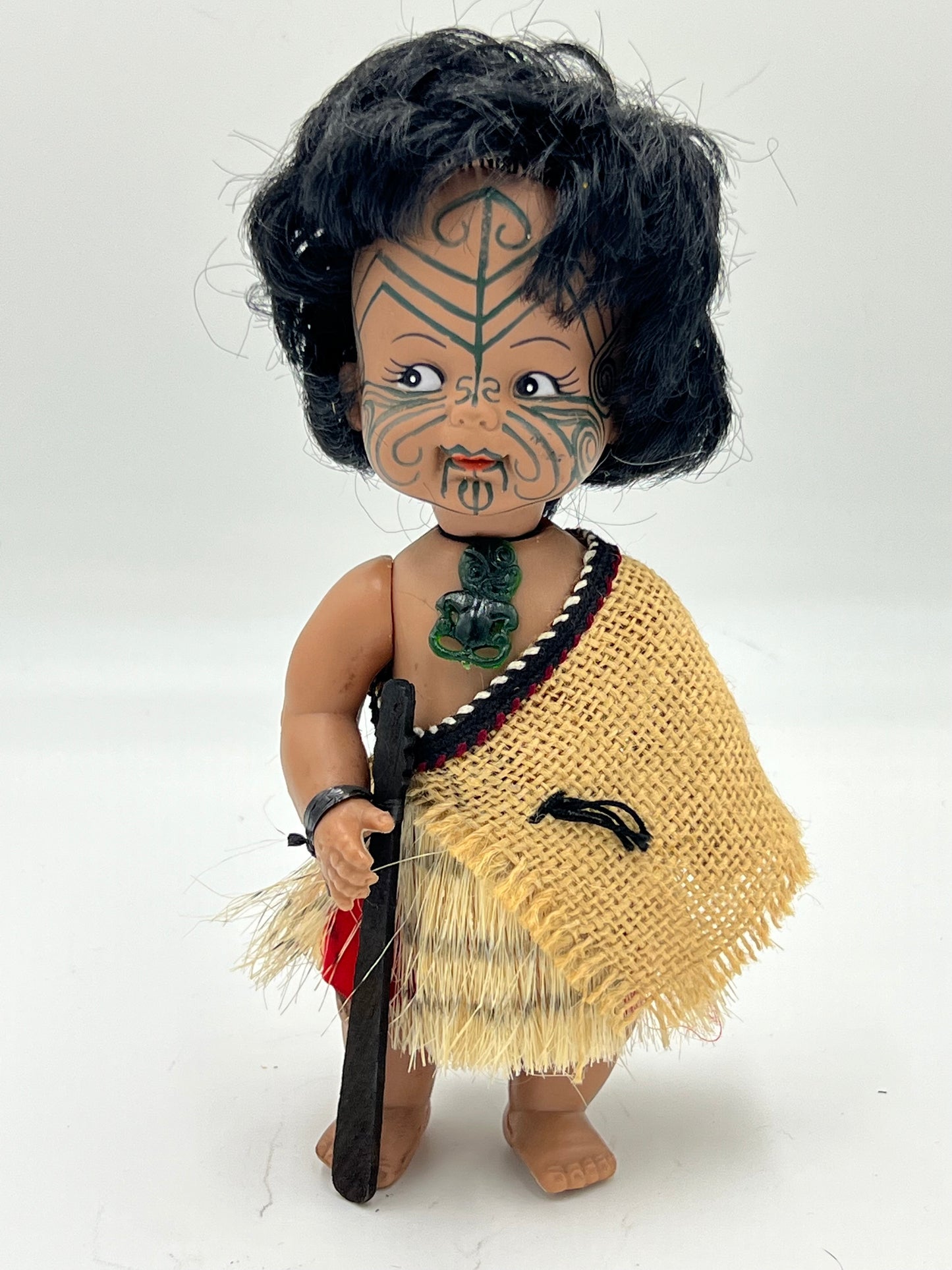 Handcrafted New Zealand Vintage Souvenir Maori Tribal Doll